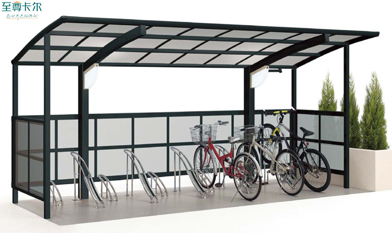 自行車頂棚用什么材料好？自行車棚廠家效果圖？